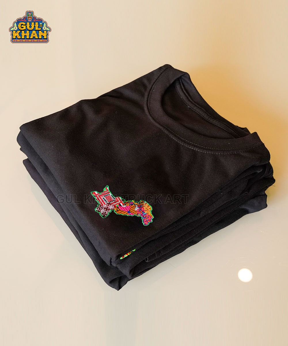 Pakistan Map Premium Embroidered Patch T-Shirt