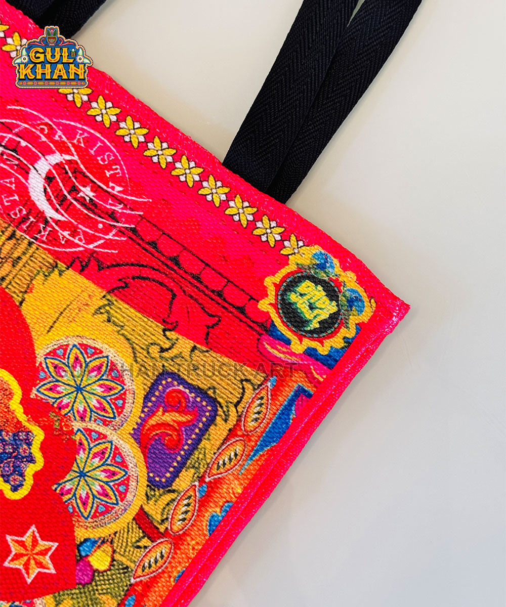 Red Pakistan Map Truck Art Tote Bag