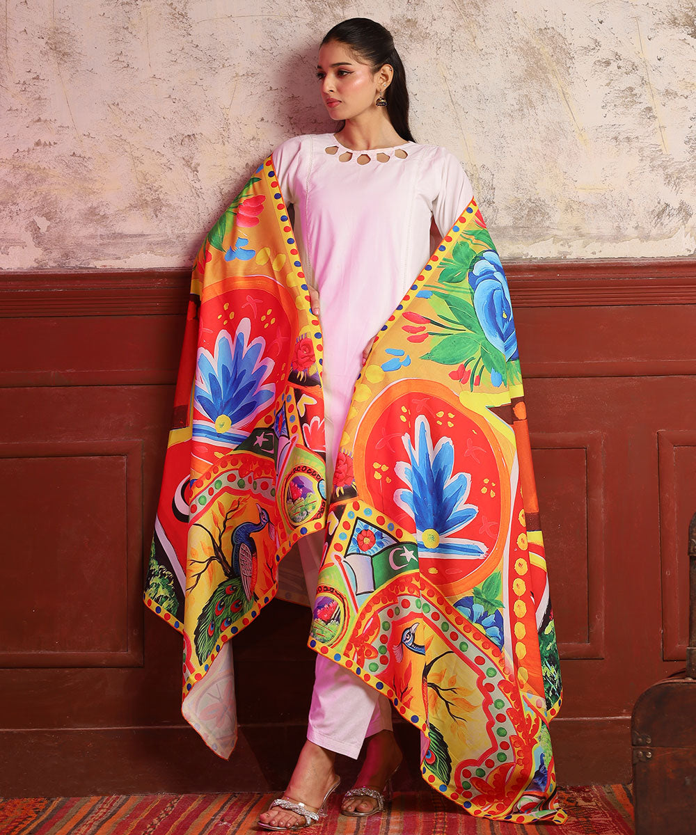 Dil Dil Pakistan Printed Truck Art Shawls