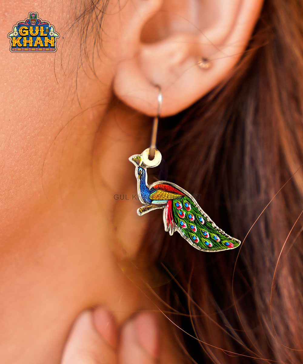 Peacock Metal Ear Rings