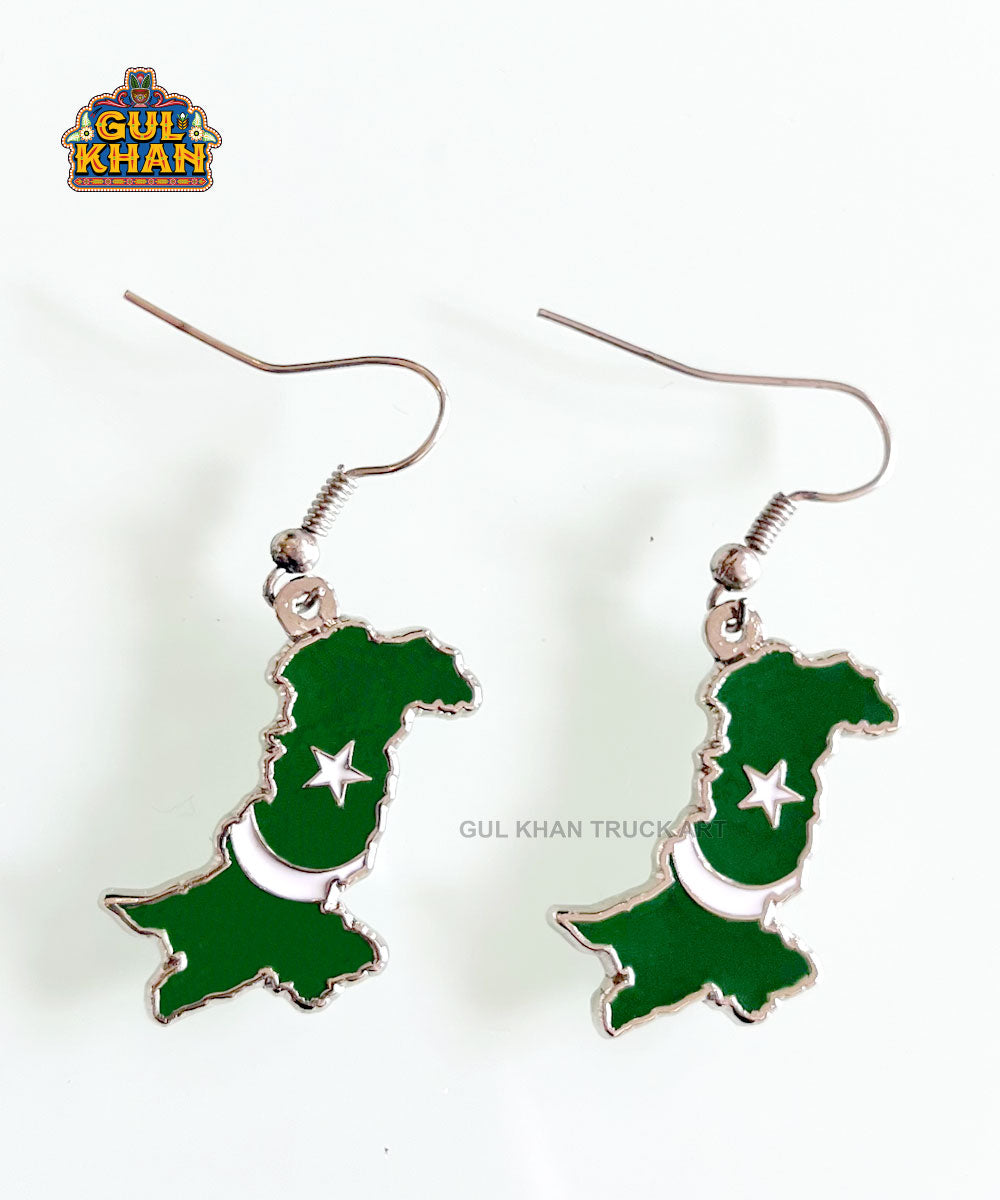 Map Metal Ear Rings