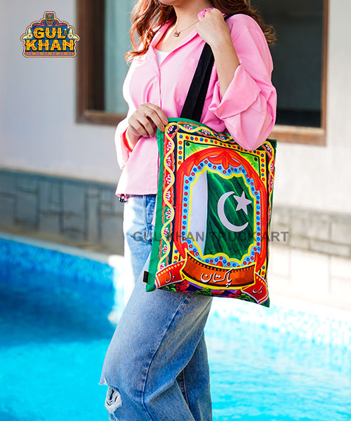 Pakistan Flag Truck Art Tote Bag
