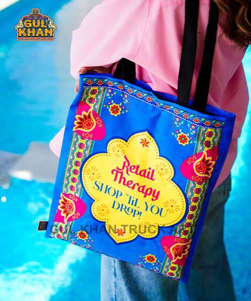 Shop Til You Drop’ Truck Art Tote Bag