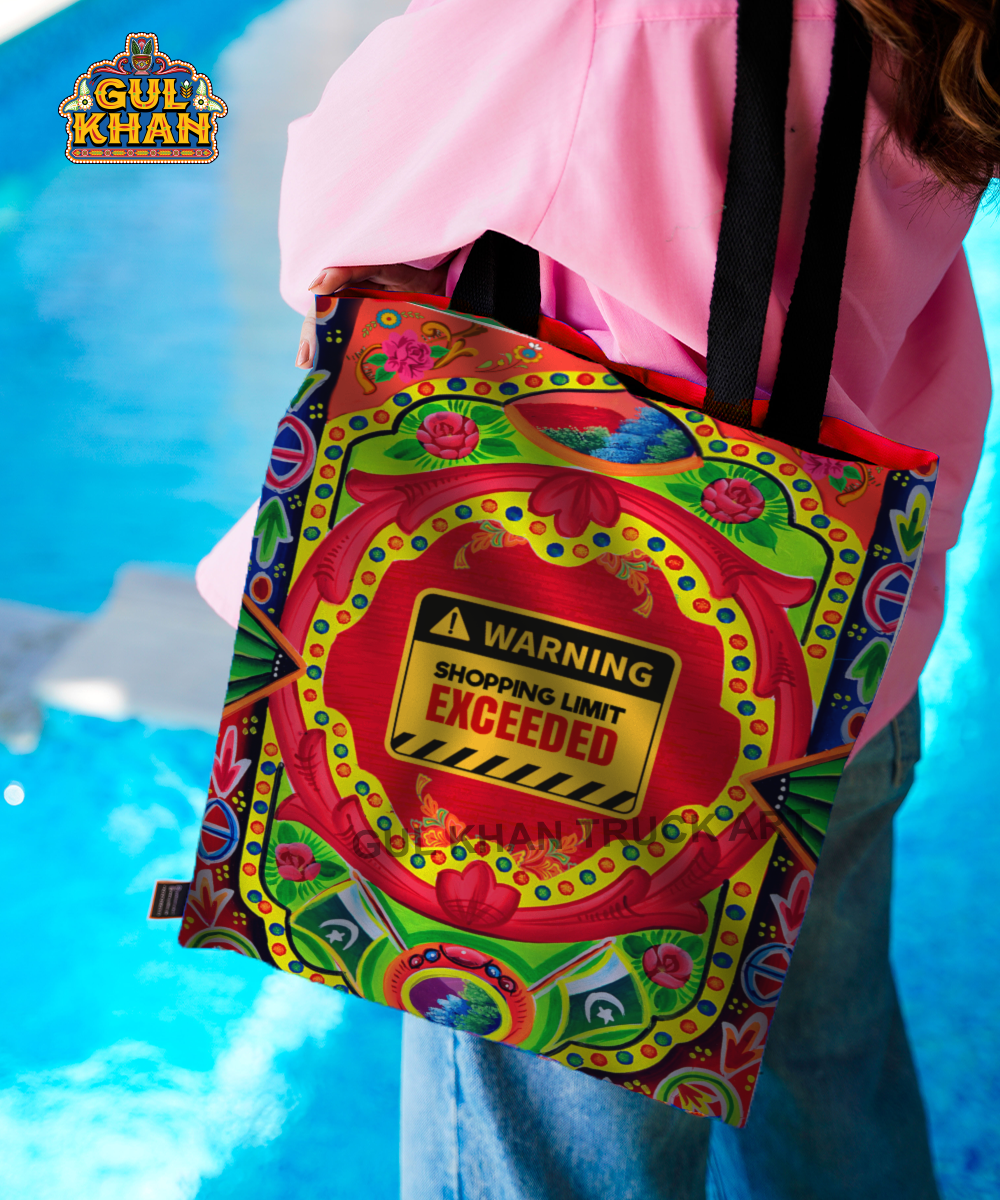 Shopping Limit Exceeded Truck Art Tote Bag Design