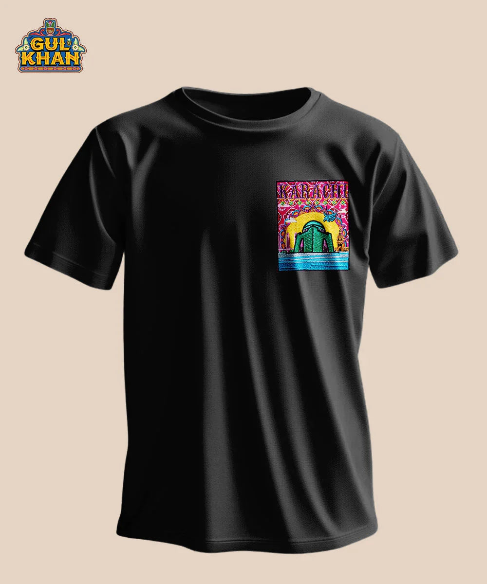 Karachi Premium Embroidered Patch T-Shirt